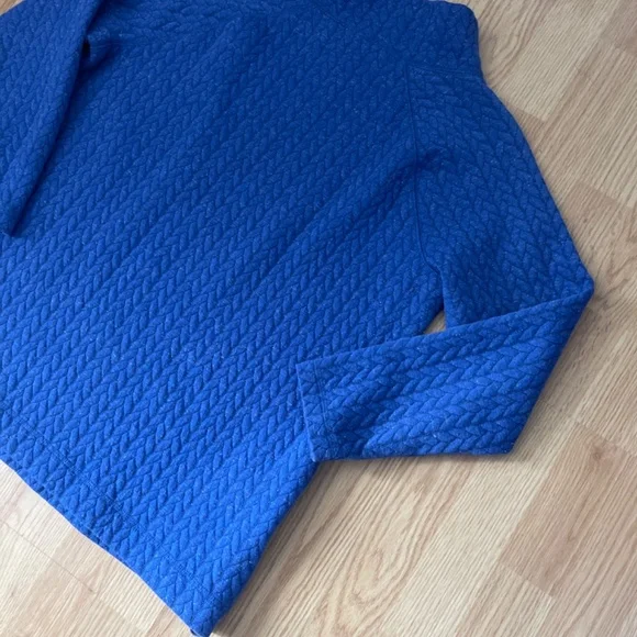 T By Talbots Blue Shimmer Quilted Side Zip Pullover Size 1X - Picture 7 of 8